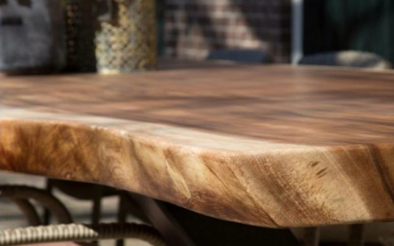 Suar Tuintafel &ndash; Stel zelf samen &ndash; 8 cm Massief Boomstamblad &ndash; Gratis Montage