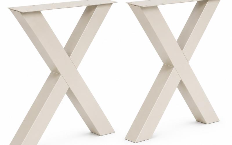Witte Metalen X Tafelpoten 100x100 mm Set van 2 | Modern & Tijdloos