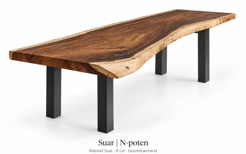 Suar boomstamtafel op maat &ndash; zelf samenstellen