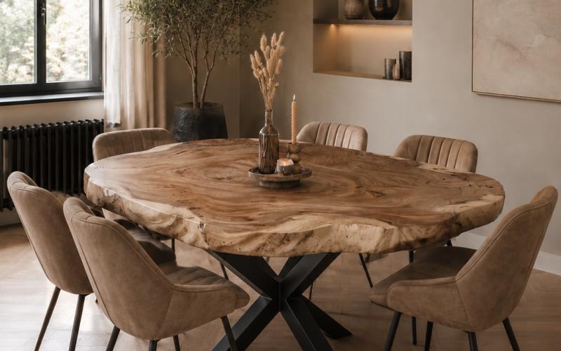 Stel Jouw Ronde Suar Boomstamtafel Zelf Samen