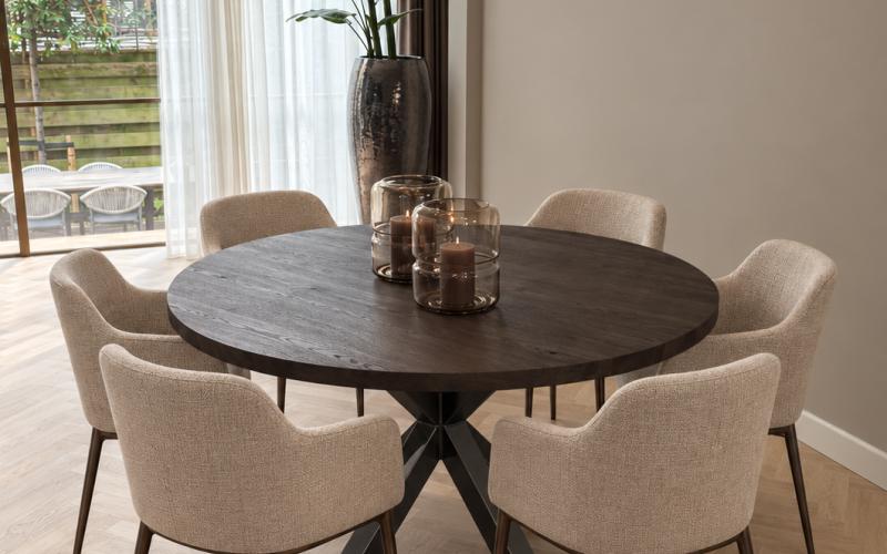 Ronde eiken eettafel 40 mm &ndash; zelf samenstellen