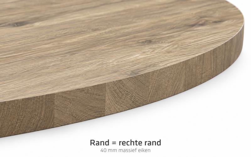 Ovale eiken eettafel 40 mm &ndash; zelf samenstellen
