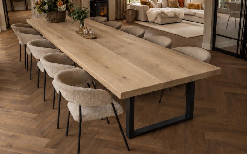 Rechte eiken eettafel op maat &ndash; zelf samenstellen