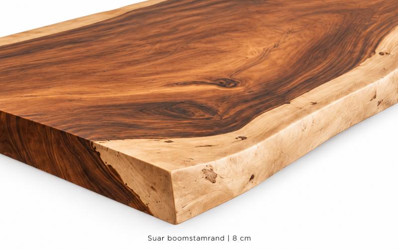 Suar boomstambartafel met dubbele barpoot &ndash; zelf samenstellen