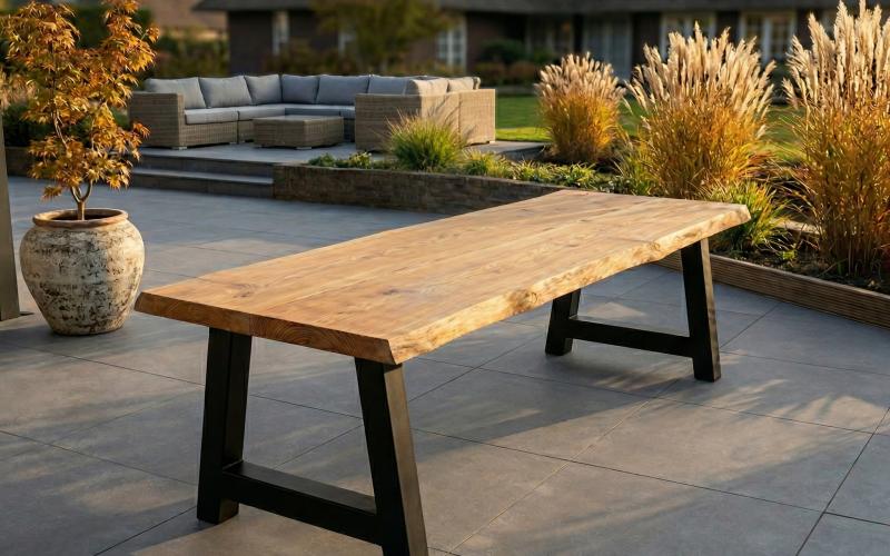 Douglas Boomstam Tuintafel - 5 cm Massief - Stel Zelf Samen - Inclusief Montage