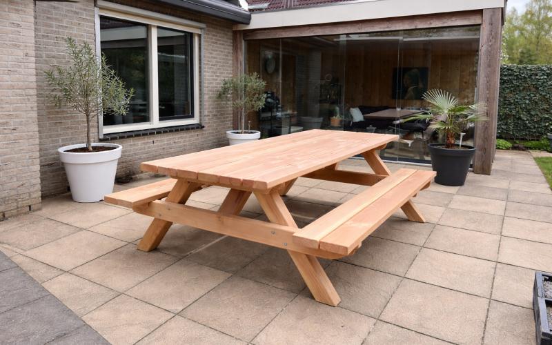 Douglas Picknicktafel 5 cm Dik - 6 of 7 Balken - Stel Zelf Samen - Inclusief Montage