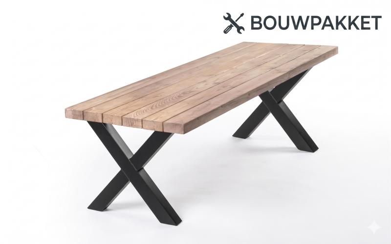Douglas Tuintafel Bouwpakket - 5 cm Massief - Zelf Samenstellen & Monteren