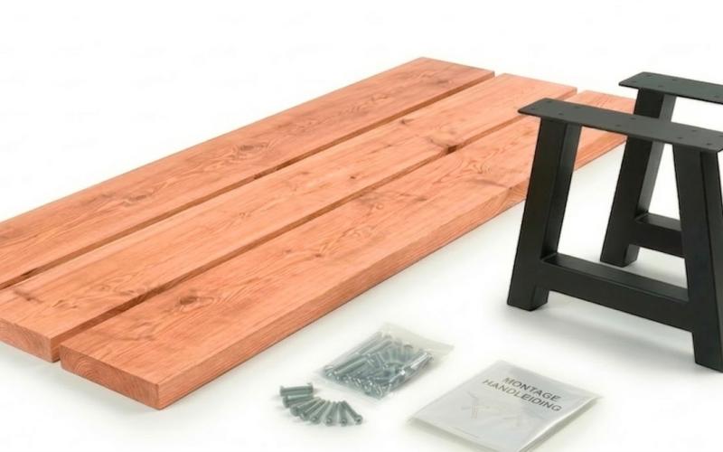 Douglas Tuintafel Bouwpakket Tafel Noest - 3 Brede Balken - 5 cm Massief - Stel Zelf Samen
