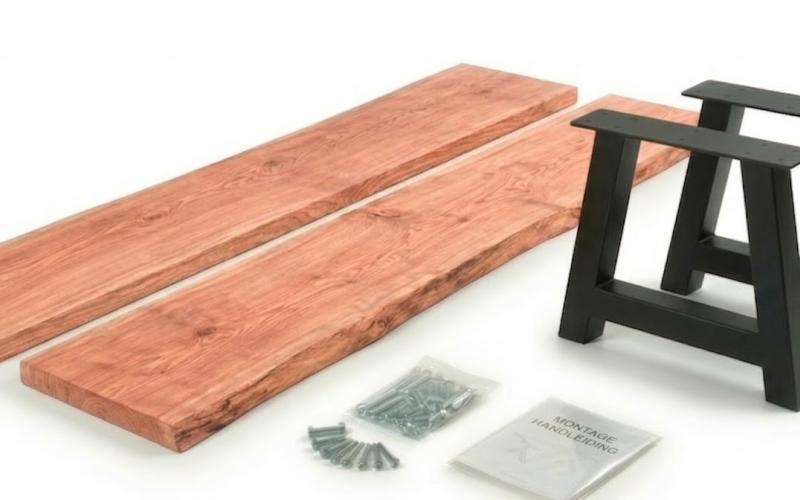 Douglas Boomstam Tafel Bouwpakket Tafel Stammetje - 5 cm Massief - Natuurlijke Boomrand - Stel Zelf 