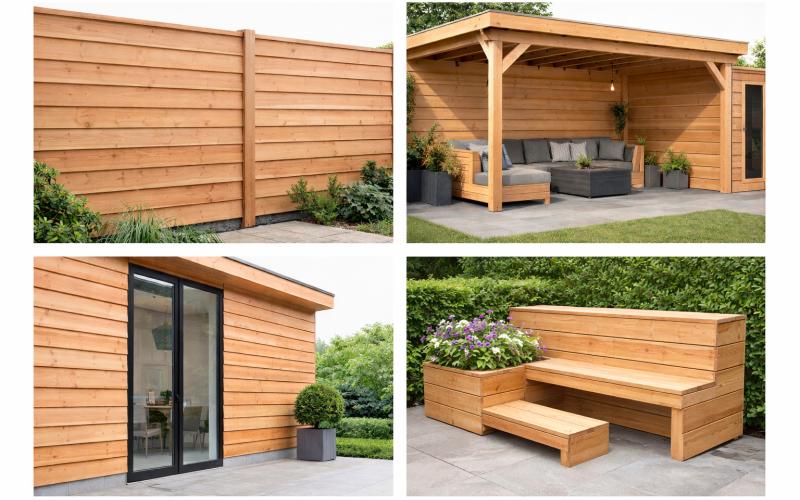 Douglas plank 2 x 20 cm fijnbezaagd - Douglas hout plank 20 cm breed
